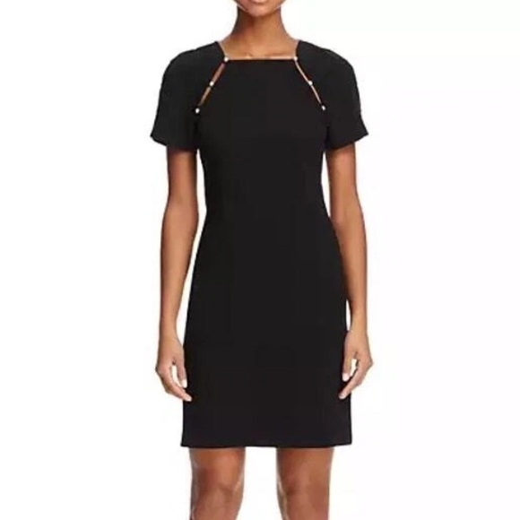 Alice & Olivia Black Pearl Kristiana Elegant Fitted Sheath Mini Dress 6 - Picture 9 of 9